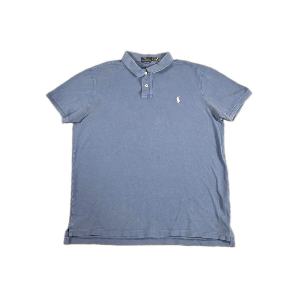 Polo Ralph Lauren Custom Slim Fit Polo Shirt Men's XL Blue Preppy Pink Pony C12